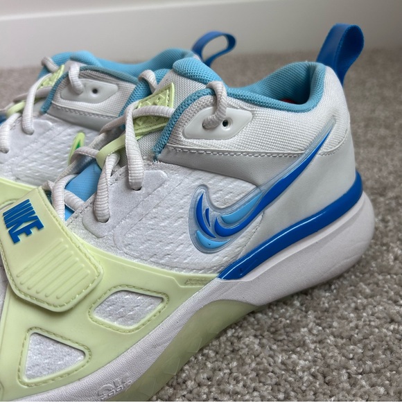 Nike Air Zoom Diamond Elite Turf White/Blue/Aquarius Blue Size 7.5 FQ7942-100 - Picture 4 of 15